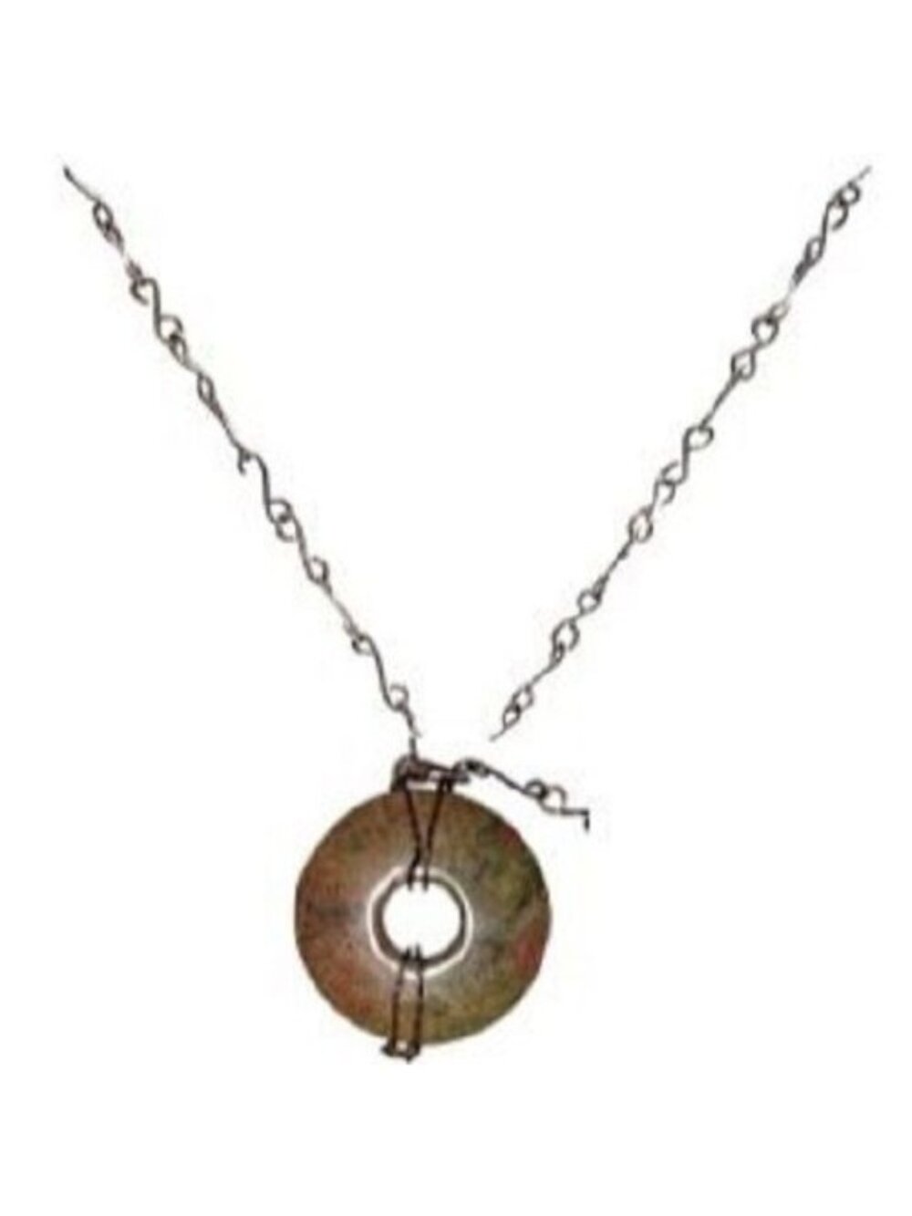 Handmade Stone Pendant Necklace Copper Wire Wrapped Boho Statement Jewelry Women